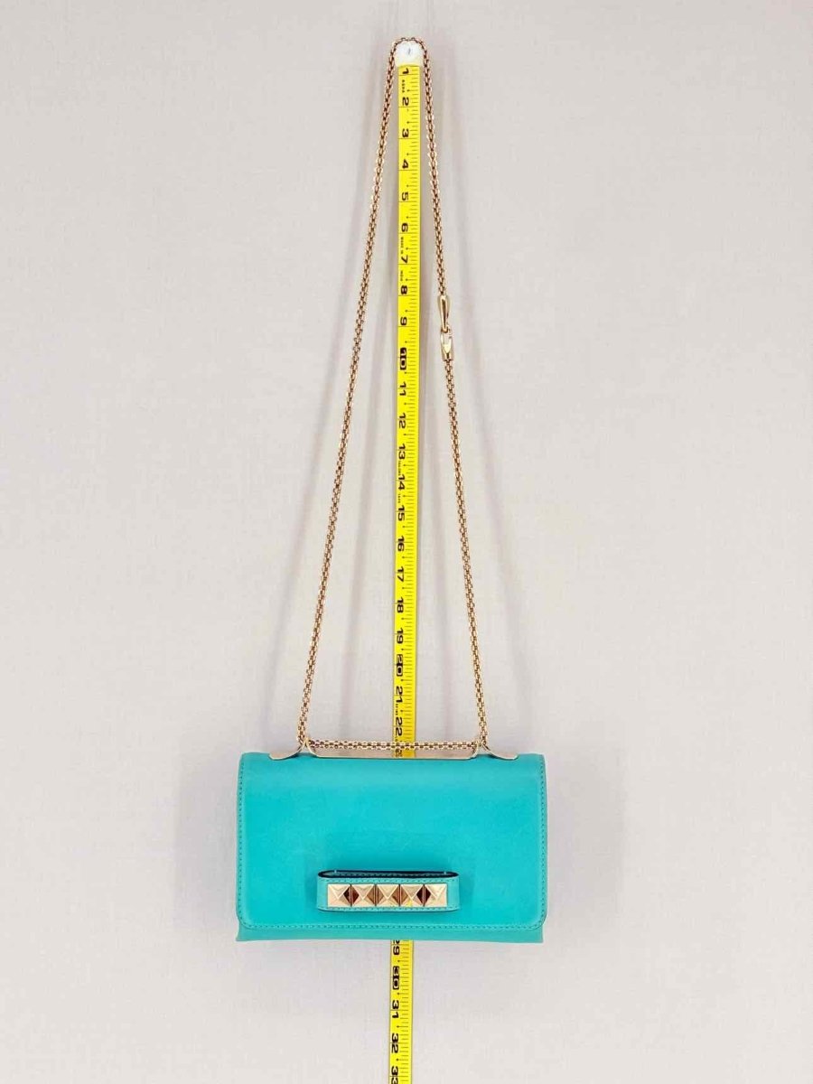Pre - loved VALENTINO Rockstud Turquoise Shoulder Bag at Reems Closet