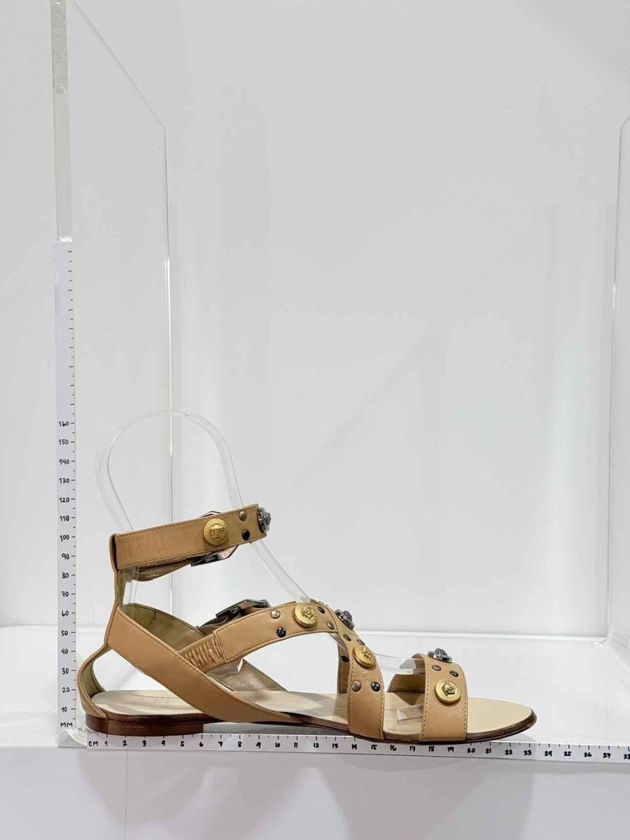 Pre - loved VERSACE Medusa Beige Size EU 36 Heeled Sandals at Reems Closet