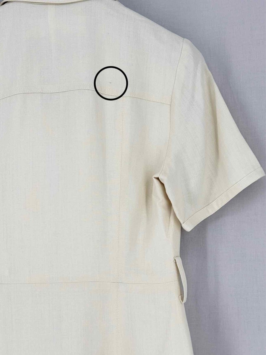 Pre - loved VICTORIA BECKHAM Cream Size US 6 Knee Length Dress at Reems Closet