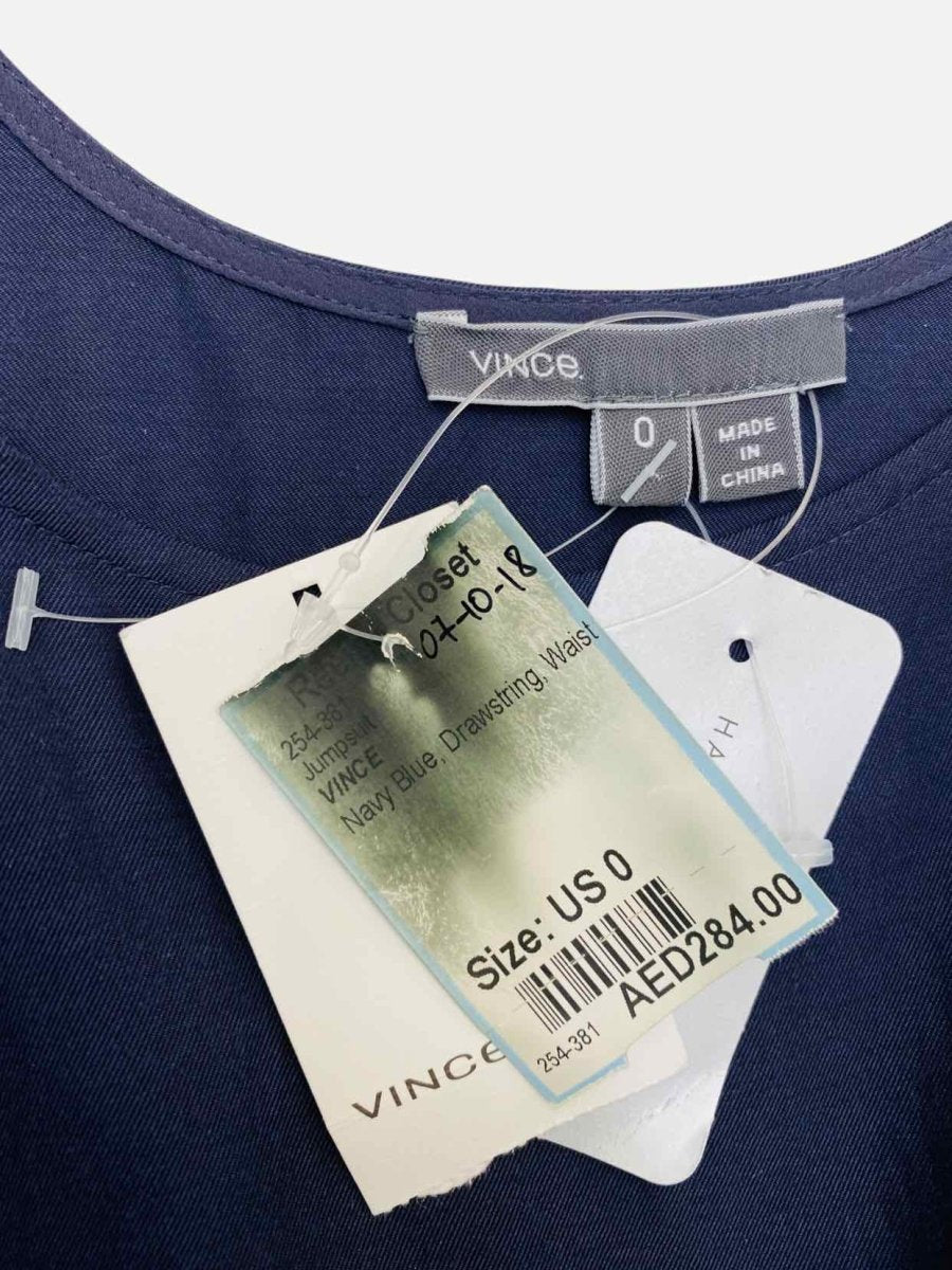 Pre - loved VINCE Overall Navy Blue Jumpsuit at Reems Closet