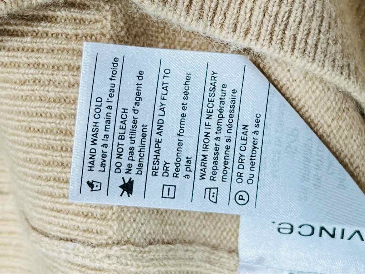 Pre - loved VINCE V Neck Beige Sweater at Reems Closet
