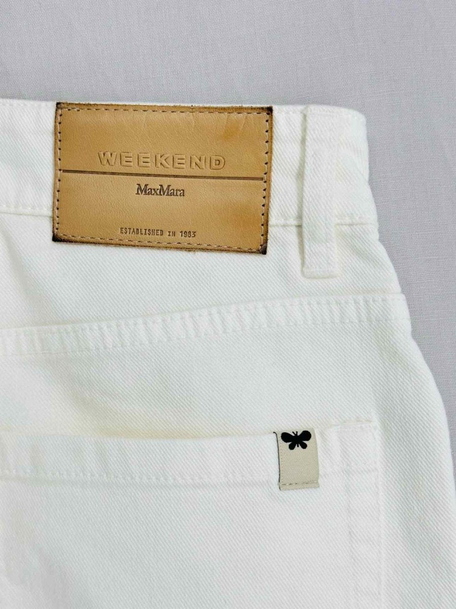 Pre - loved WEEKEND BY MAX MARA Wide Leg White Jeans at Reems Closet