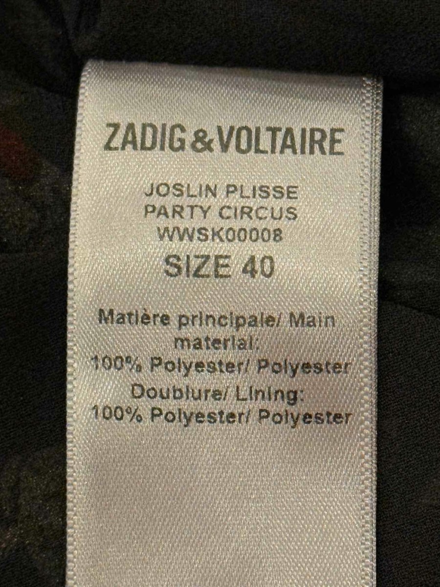 Pre - loved ZADIG & VOLTAIRE Black Multicolor Size US 8 Midi Skirt at Reems Closet