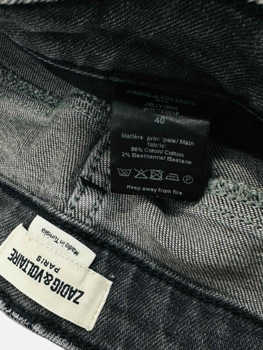 Pre - loved ZADIG & VOLTAIRE Faded Black Size US 4 Mini Skirt at Reems Closet