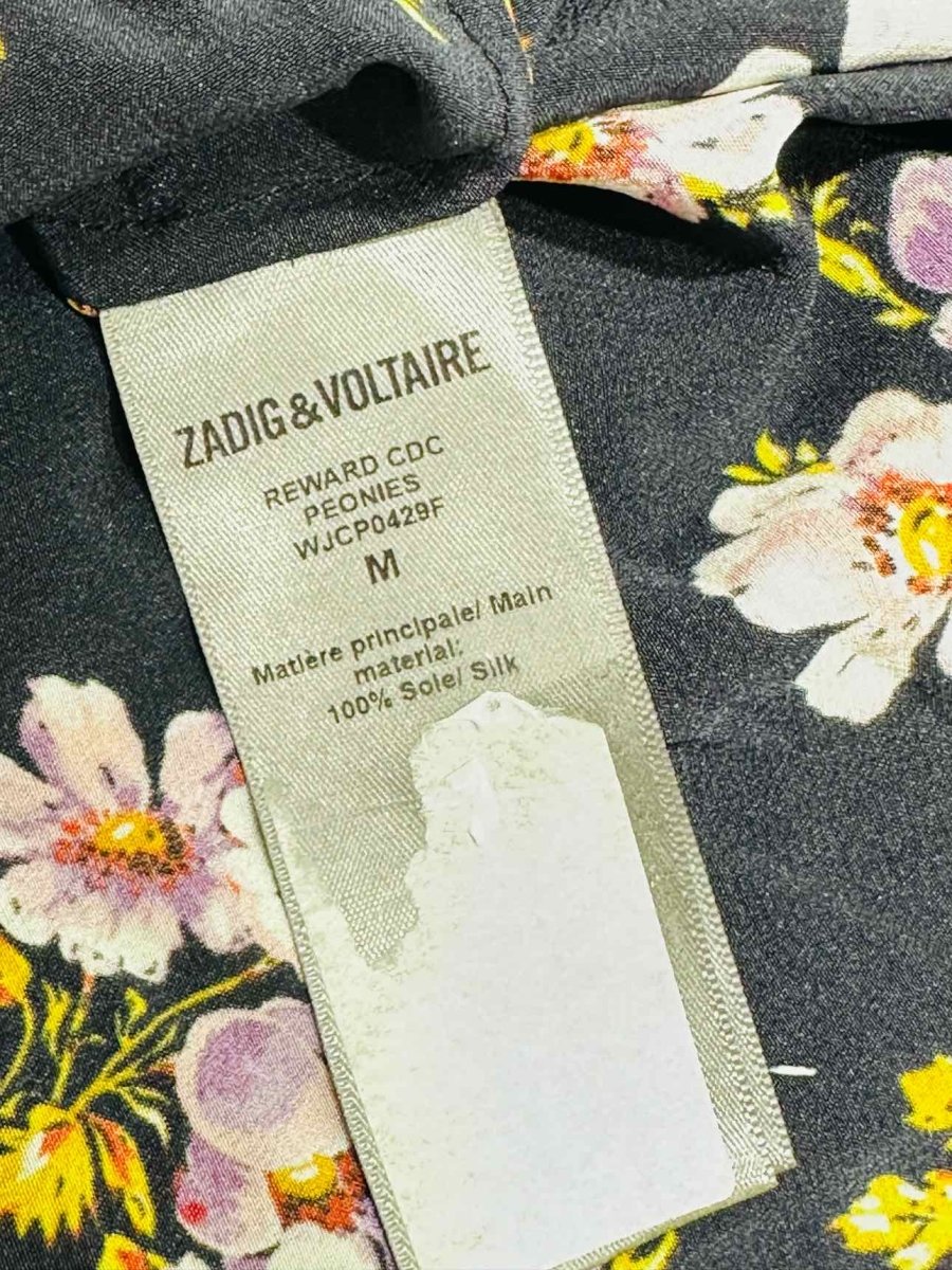 Pre - loved ZADIG&VOLTAIRE Maxi Black Multicolor Floral Midi Dress at Reems Closet