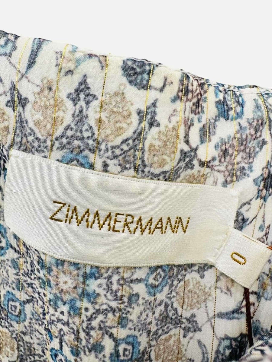 Pre - loved ZIMMERMANN White Multicolor Floral Size US 0 Long Dress at Reems Closet
