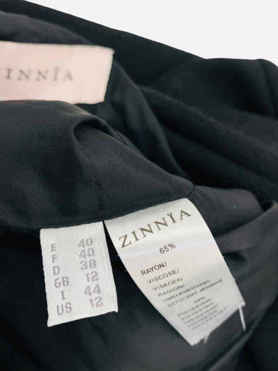 Pre - loved ZINNIA Single Breasted Black Size US 12 Blazer at Reems Closet