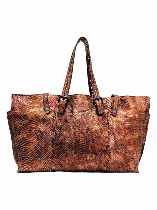 BOTTEGA VENETA Shopper Metallic Rust Tote Bag