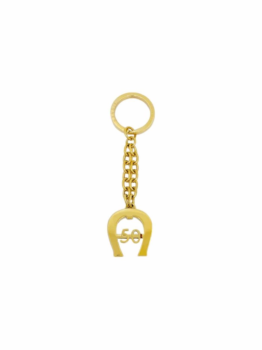 AIGNER Logo Gold Key Chain Reems Closet