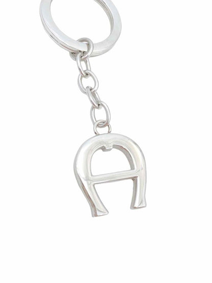 Pre-loved AIGNER Logo Silver Key Chain - Reems Closet
