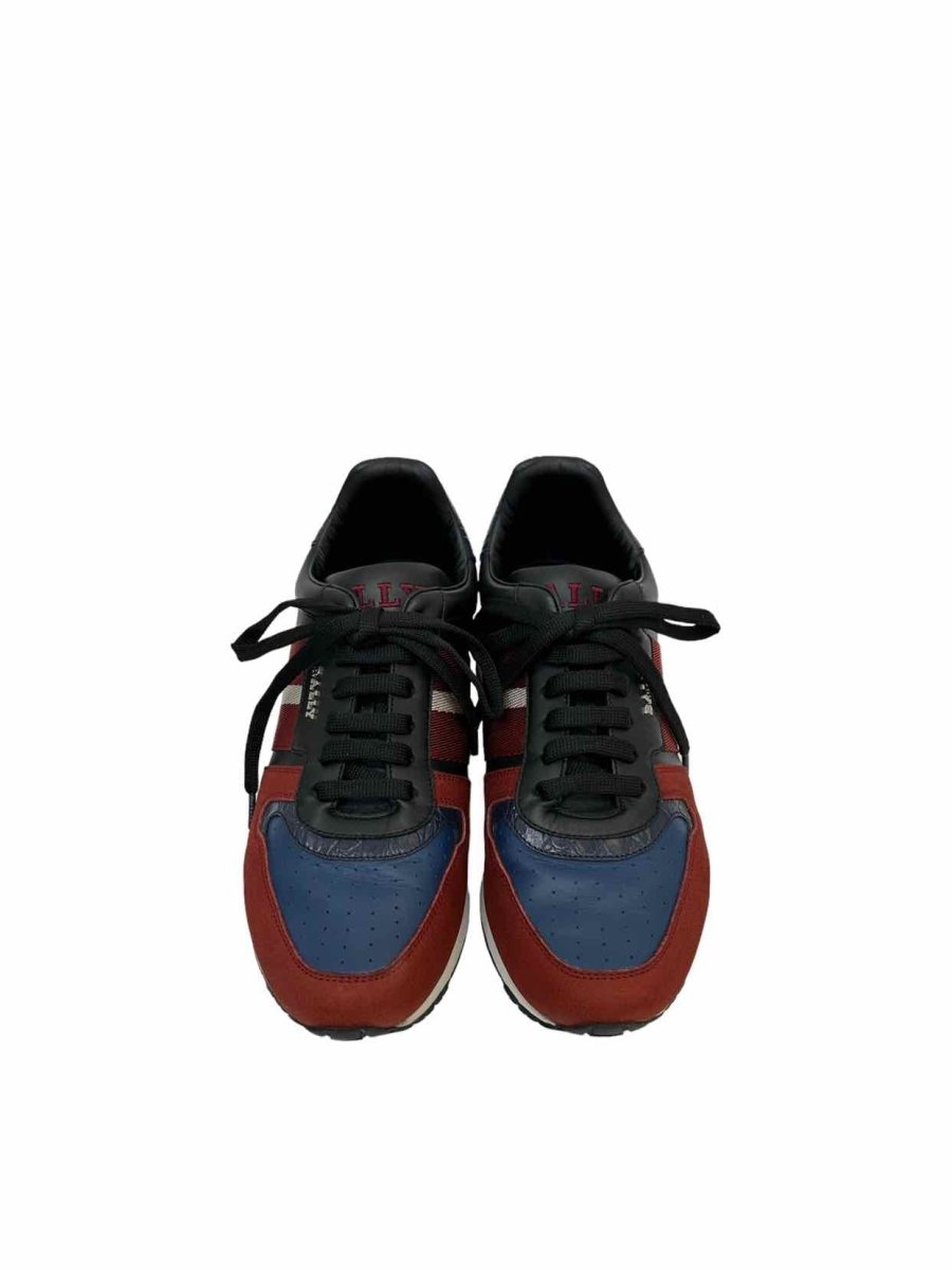 Pre-loved BALLY Arnold Burgundy, Blue & Black Sneakers from Reems Closet