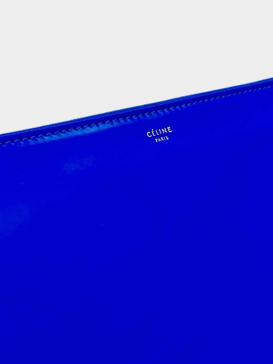 Pre-loved CELINE Envelope Blue Clutch from Reems Closet