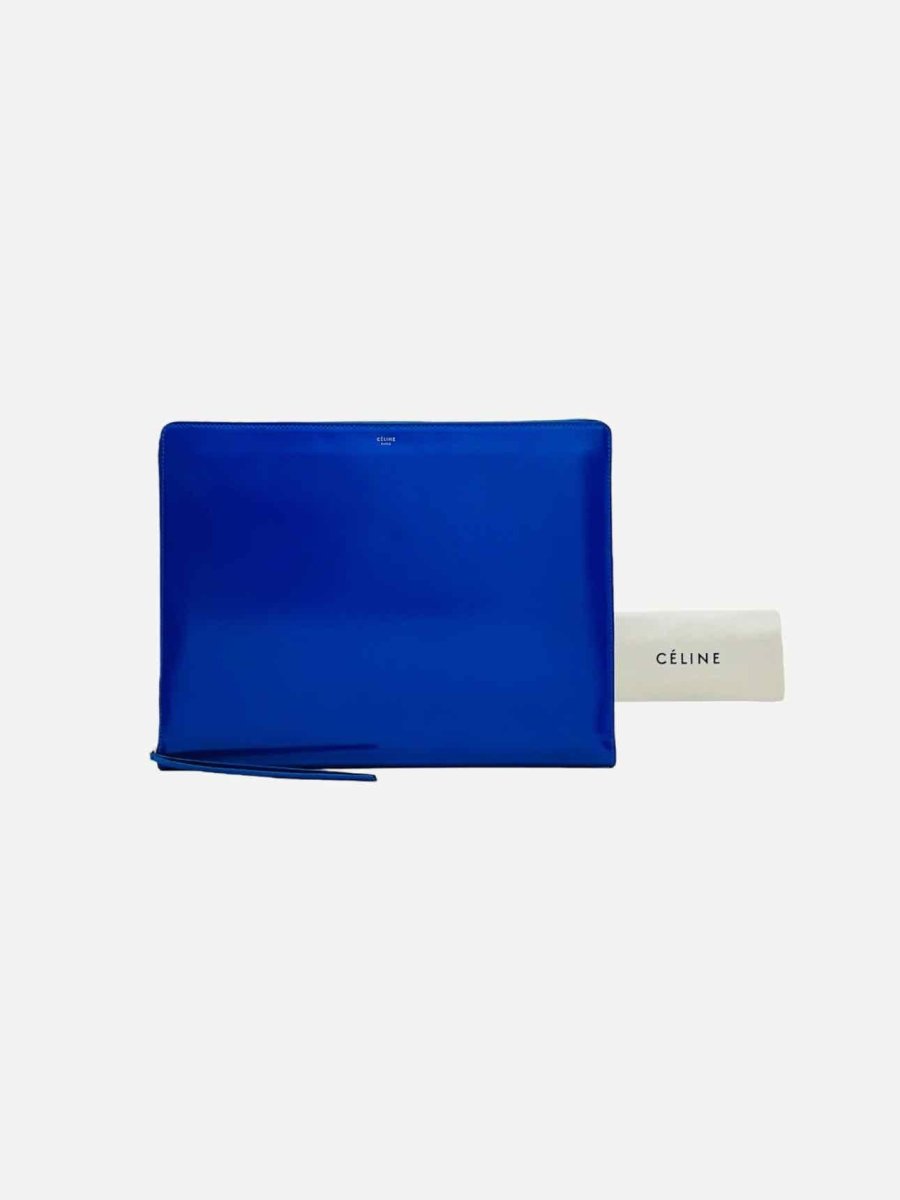Pre-loved CELINE Envelope Blue Clutch from Reems Closet