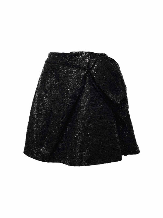 Pre-loved DICE KAYEK Bow Black Sequinned Mini Skirt - Reems Closet