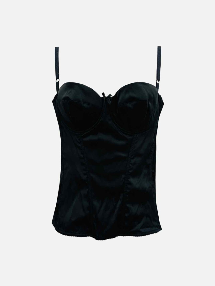 DOLCE GABBANA Bustier Black Top Reems Closet