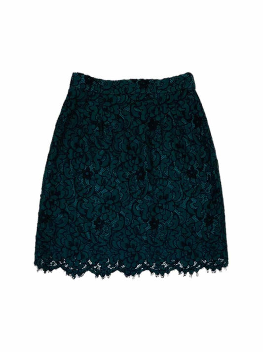 Pre-loved DOLCE & GABBANA Forest Green Lace Mini Skirt from Reems Closet