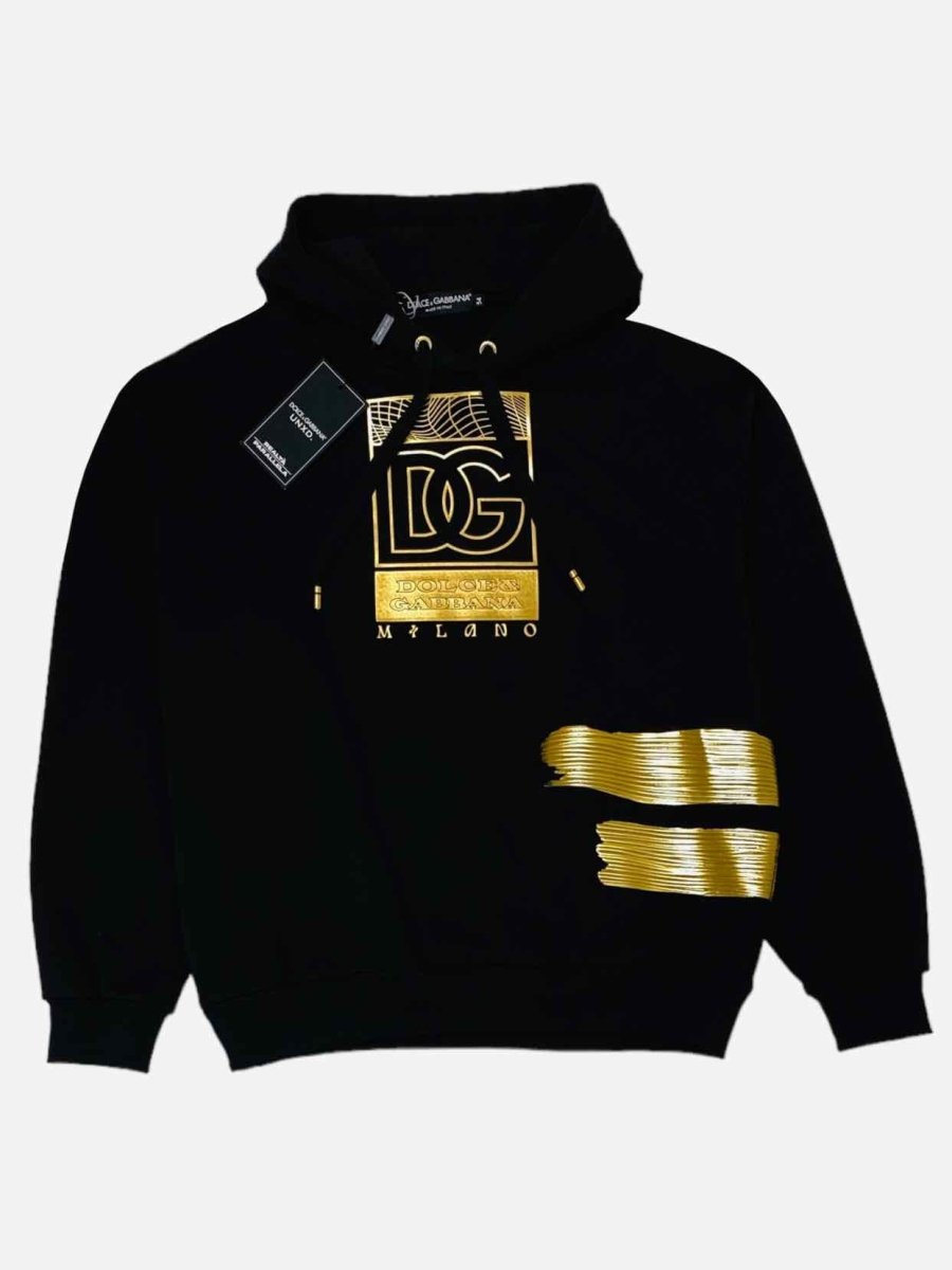 DOLCE GABBANA Hoodie Black Gold Sweatshirt Reems Closet