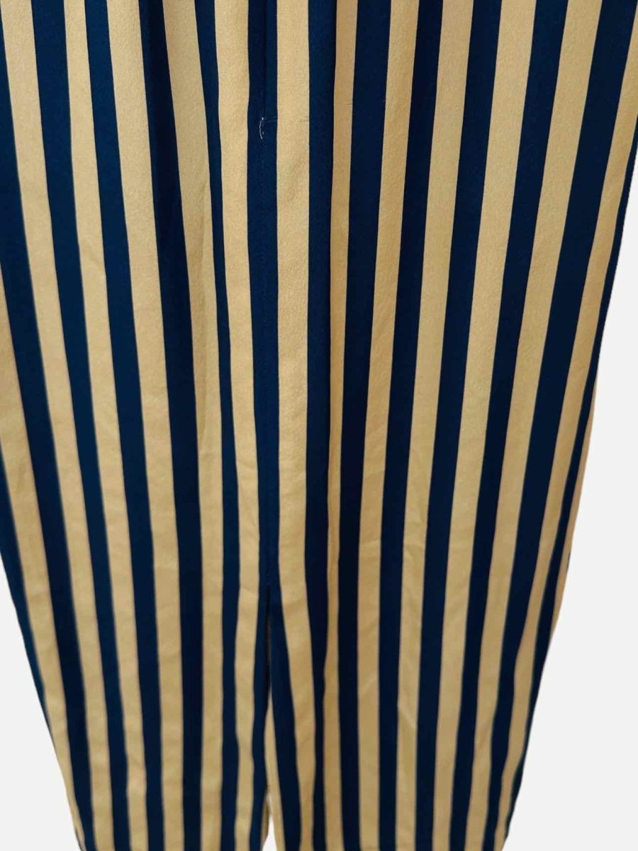 Pre-loved FENDI Beige & Navy Blue Striped Knee Length Dress from Reems Closet
