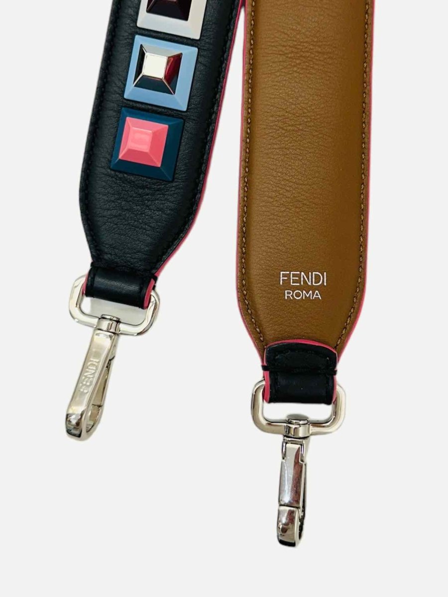 Pre - loved FENDI Rainbow Black Multicolor Shoulder Strap at Reems Closet