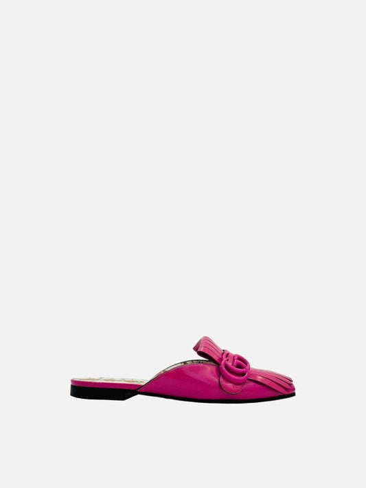 Pre-loved GUCCI Mule Fuchsia GG Flat Shoes from Reems Closet