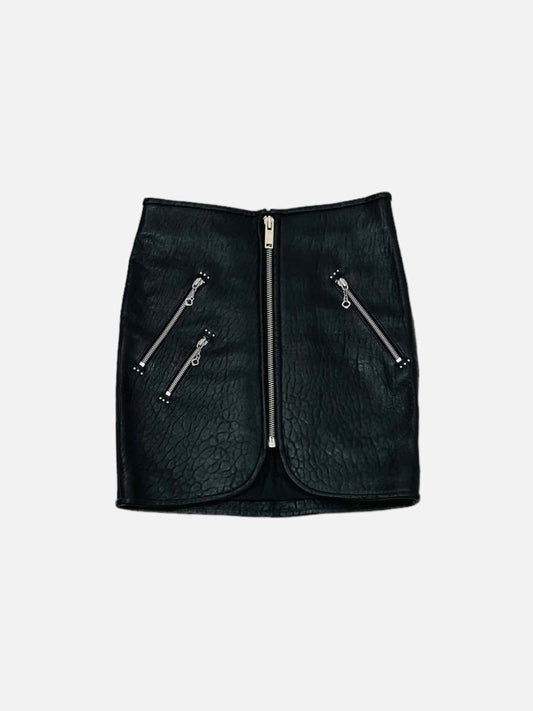 Pre-loved ISABEL MARANT ETOILE Leather Black Mini Skirt from Reems Closet
