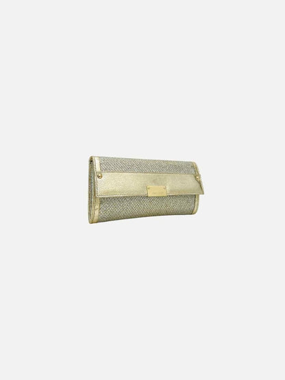 Pre-loved JIMMY CHOO Reese Metallic Silver Clutch from Reems Closet