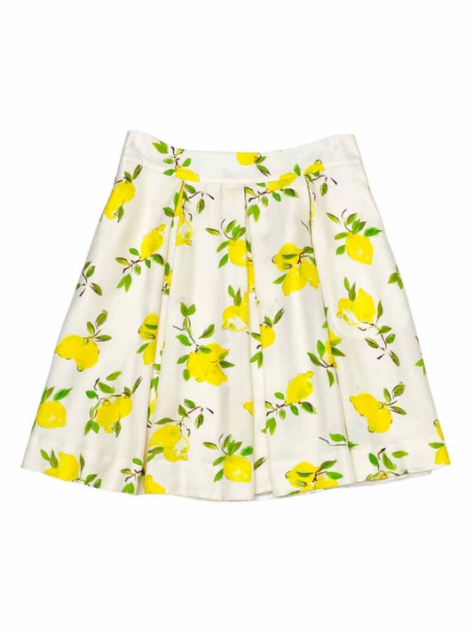 Pre-loved KATE SPADE Cream, Yellow & Green Knee Length Skirt - Reems Closet