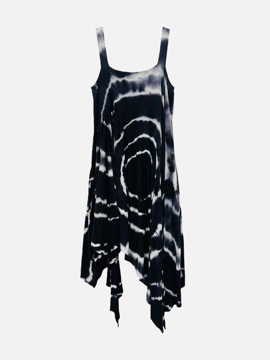 Pre-loved LOEWE Black & White Printed Knee Length Dress from Reems Closet