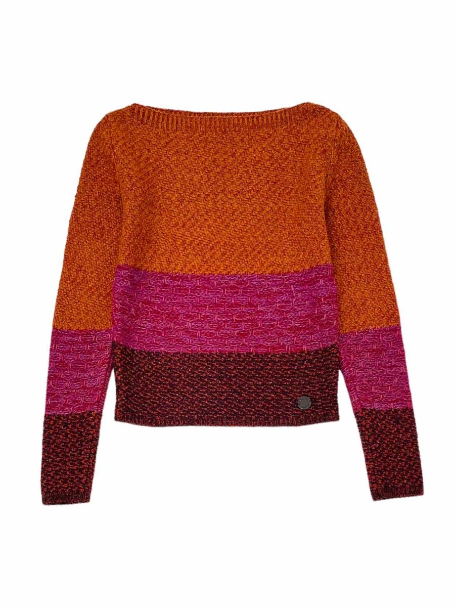LOUIS VUITTON Knit Orange w/ Pink & Brown Jumper - Reems Closet