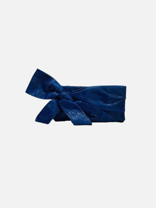 Pre-loved VALENTINO Oversized Bow Blue Clutch from Reems Closet