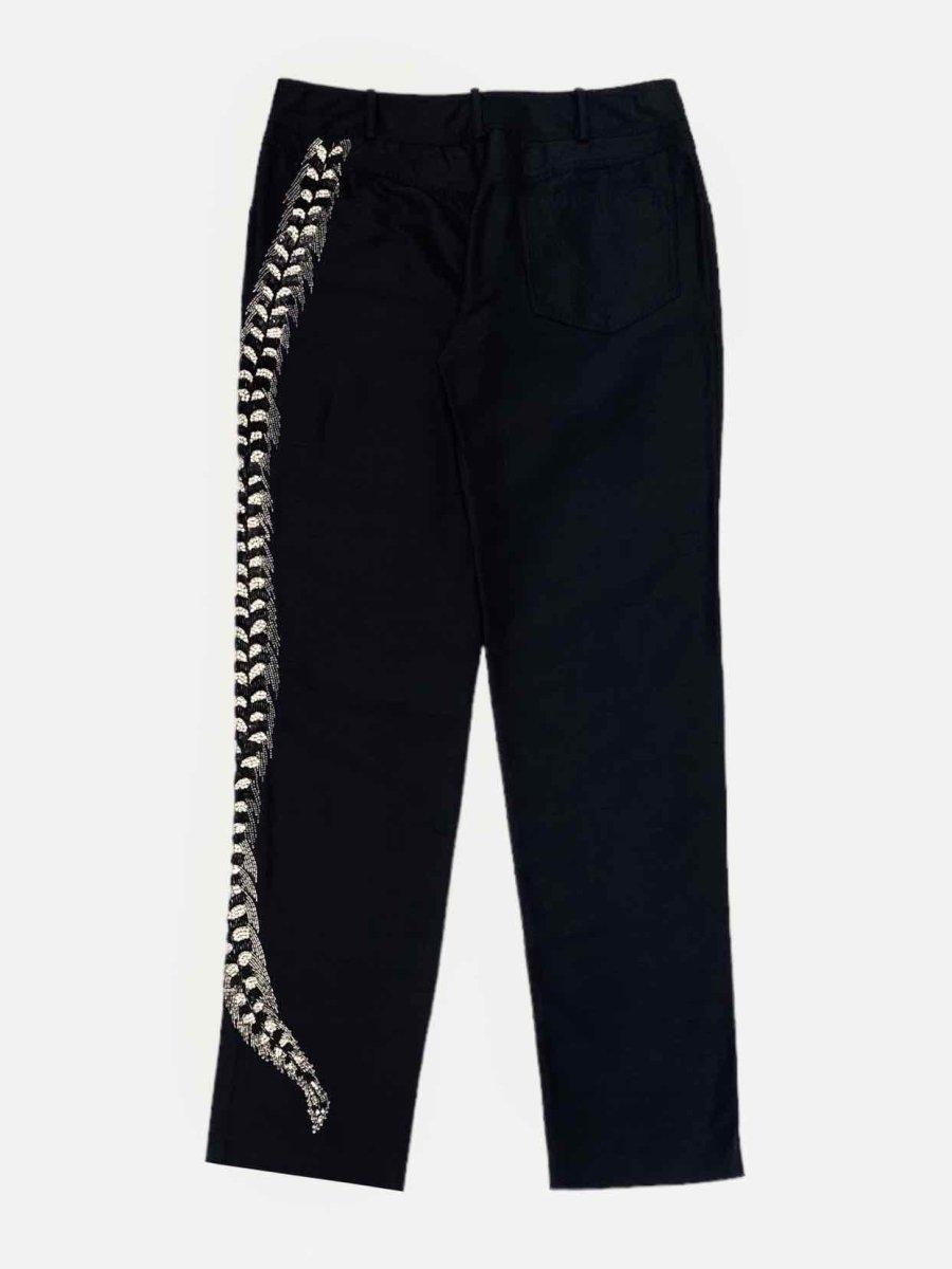 Pre-loved VALENTINO Straight Leg Black Crystal Embellished Pants from Reems Closet