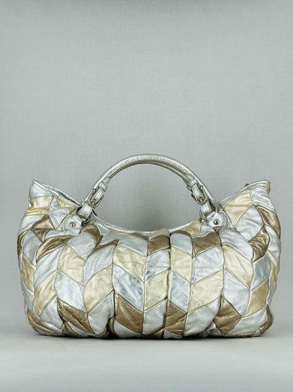 MIU MIU Patchwork Silver & Gold Tote Bag