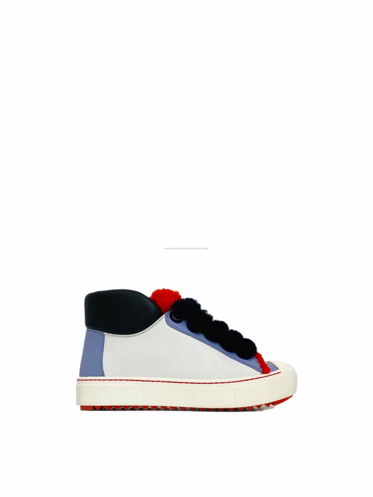 FENDI High Top White Multicolor Sneakers