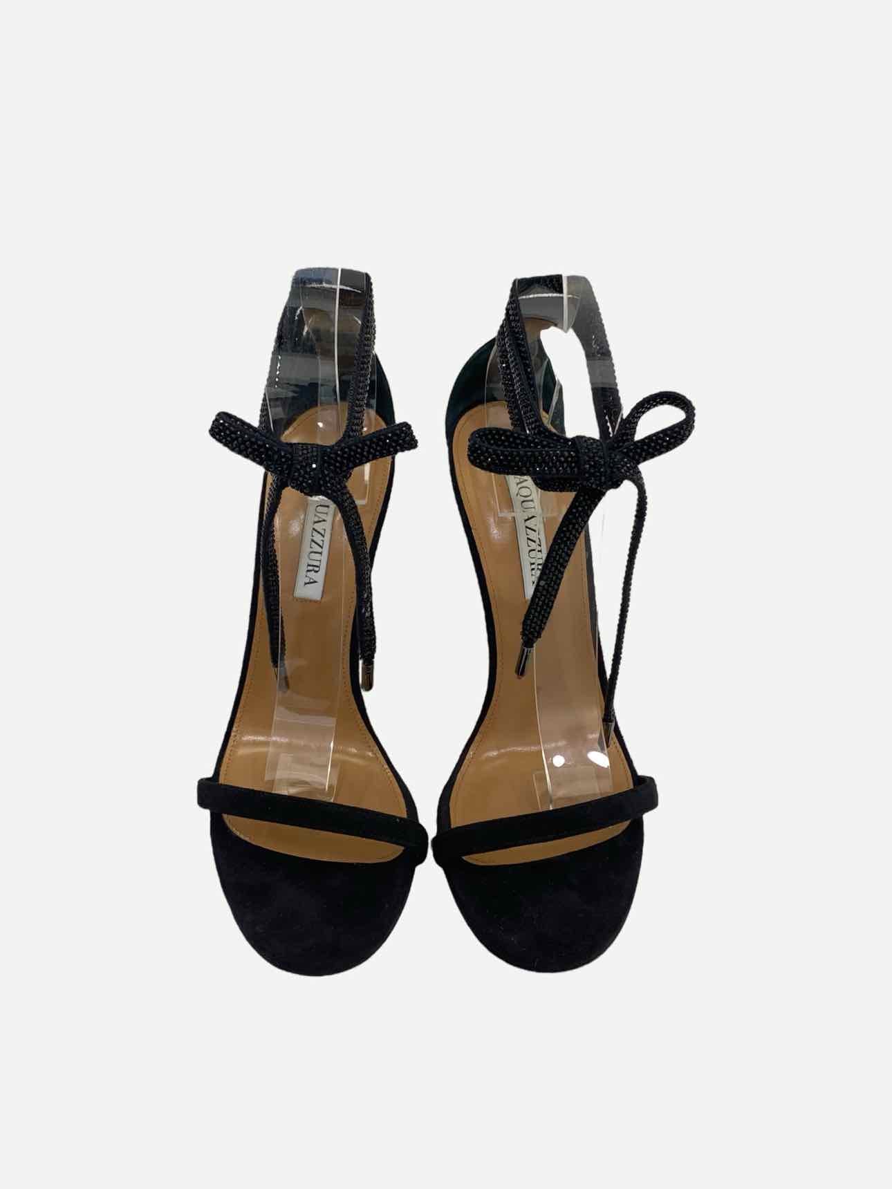 AQUAZZURA Olie Black Size EU 38.5 Heeled Sandals