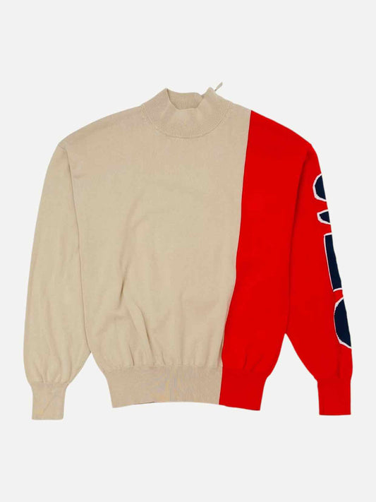 SEE BY CHLOE Two Tone Beige & Red Logo Jumper