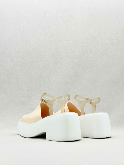 MELISSA Beige & White Size EU 39 Heeled Sandals