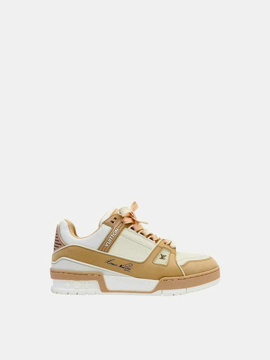 LOUIS VUITTON LV Trainer White & Pink Sneakers