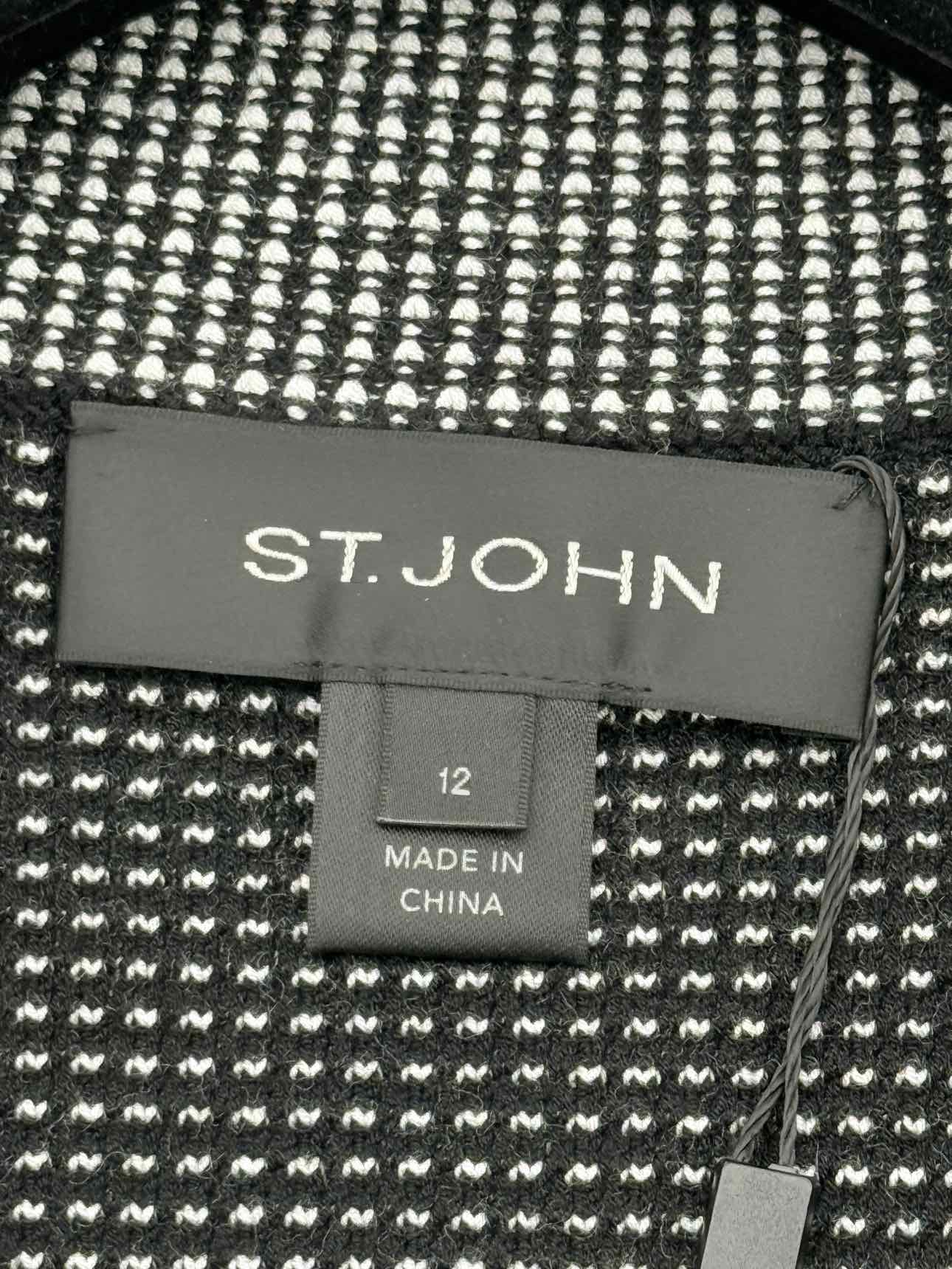 ST. JOHN Black & White Checkered Size US 12 Jacket