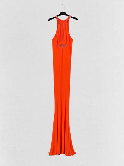 ROBERTO CAVALLI Red Orange Size US 8 Long Dress