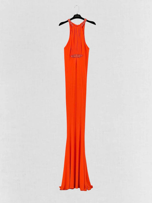 ROBERTO CAVALLI Red Orange Size US 8 Long Dress
