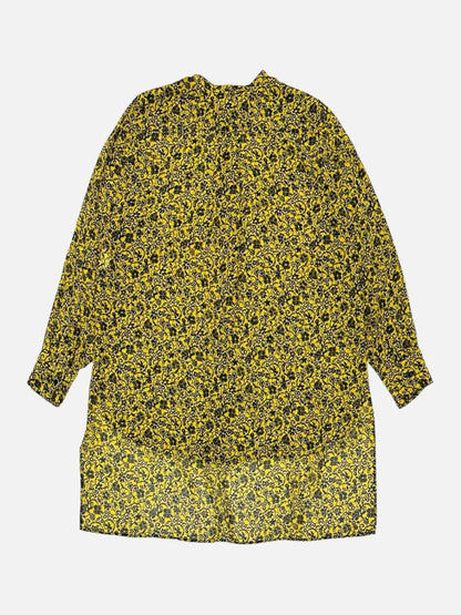 CHRISTIAN DIOR Basic Yellow & Black Floral Blouse