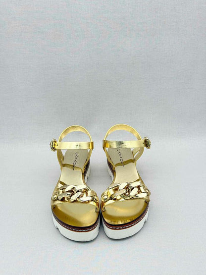 CASADEI Metallic Gold Size EU 37.5 Sandals