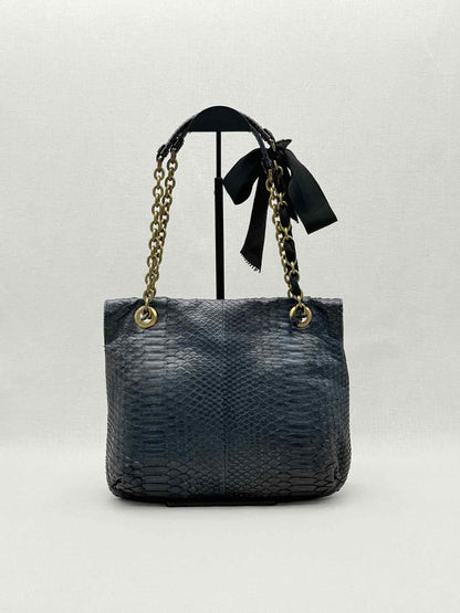 LANVIN Bow Navy Shoulder Bag