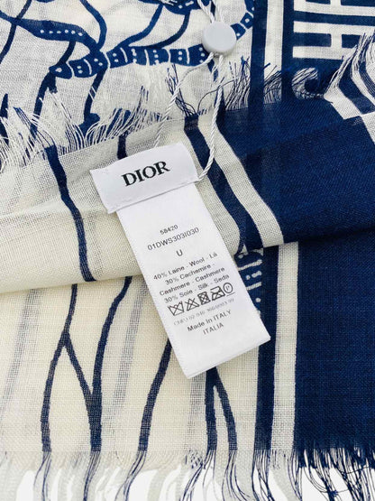 DIOR Blue & White Toile De Jouy Stole