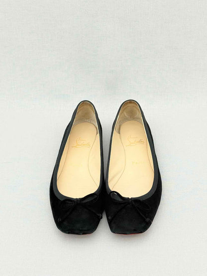 CHRISTIAN LOUBOUTIN Black Size EU 38.5 Flats