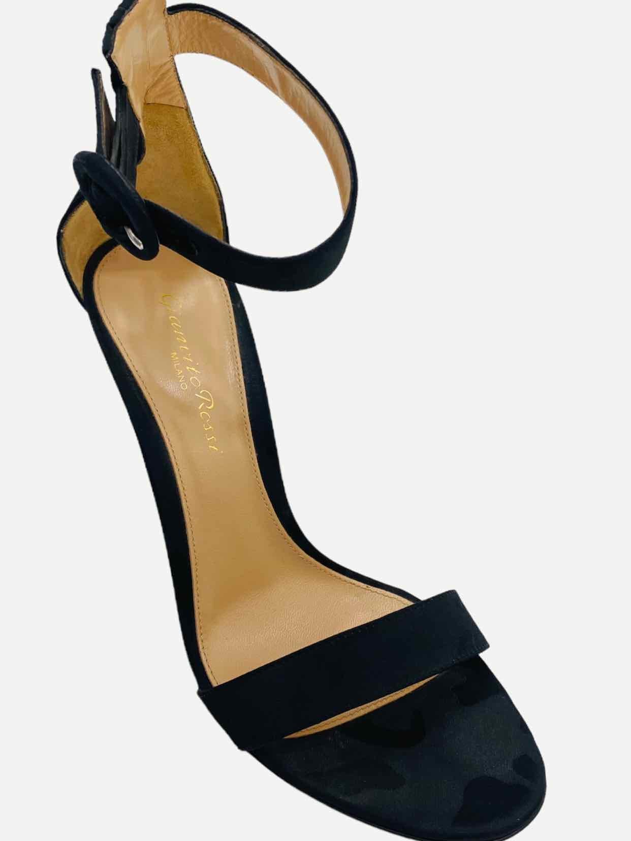 GIANVITO ROSSI Portofino Black Heeled Sandals 36.5