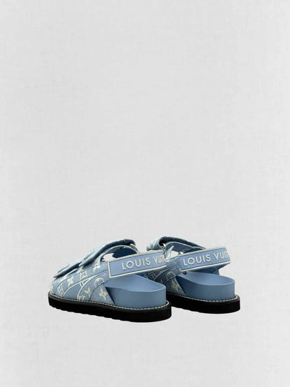 LOUIS VUITTON Paseo Blue Monogram Size EU 35 Sandals