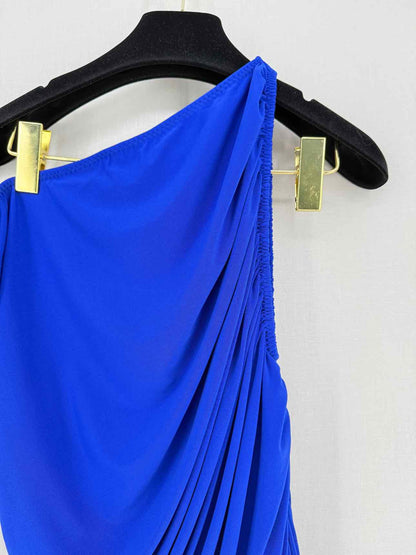 NORMA KAMALI Diana Electric Blue Size Medium Midi Dress