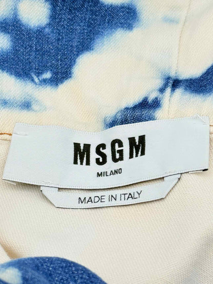 MSGM White & Blue Tie-dye Size US 8 Knee Length Dress