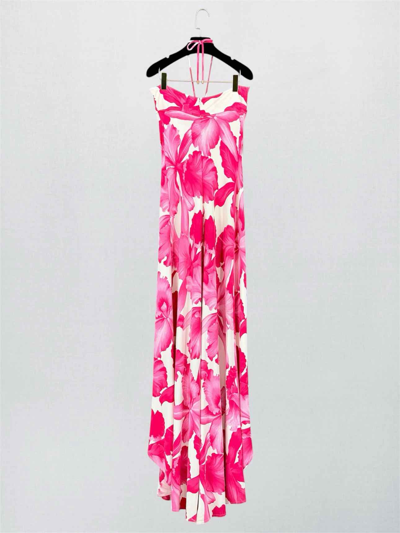 CELINE Runway Pink & White Size US 6 Long Dress